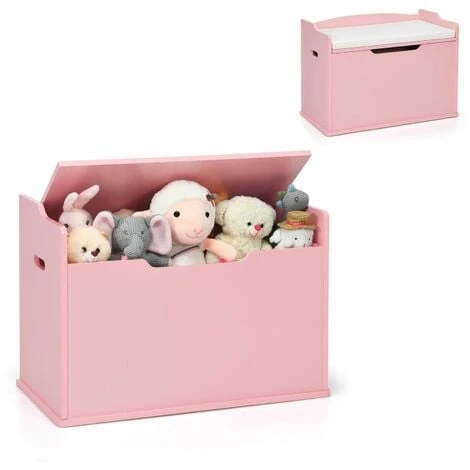 2-in-1 Modern Flip-top Storage Chest Wooden Storage Organizer Bench Toy Box Unit 3 2-in-1 Modern Flip-top Storage Chest Wooden Storage Organizer Bench Toy Box Unit
