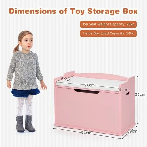 2-in-1 Modern Flip-top Storage Chest Wooden Storage Organizer Bench Toy Box Unit 4 2-in-1 Modern Flip-top Storage Chest Wooden Storage Organizer Bench Toy Box Unit - Image 2