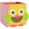 Cartoon Toy Storage Non-woven Fabric Storage Box Clothes Toys Storage Box Animal Design Collapsible Storage Box 27 27 27 Cm Pink Bird 1 Piece