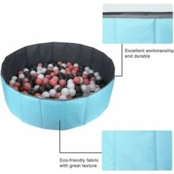 LITZEE Ball Pool Folding Round Pool Ball Pool Blue 1 Meter -Children Furniture Store 96302618 4