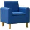 Blue Leatherette Children's Sofa -Children Furniture Store 99563676 1