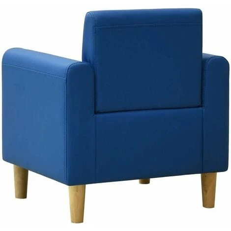 Blue Leatherette Children's Sofa 6 Blue Leatherette Children's Sofa - Image 4